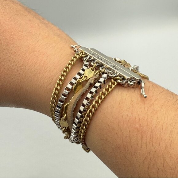 Lucky Brand Lucky Layers Boho Magnetic Cuff Bracelet in Earthtone 7in - Picture 14 of 15